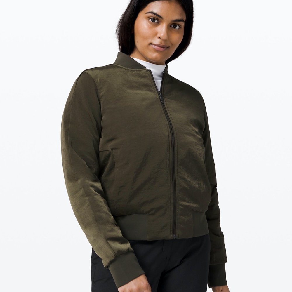 Lululemon Non-Stop Reversible Bomber Jacket - Olive Size 6